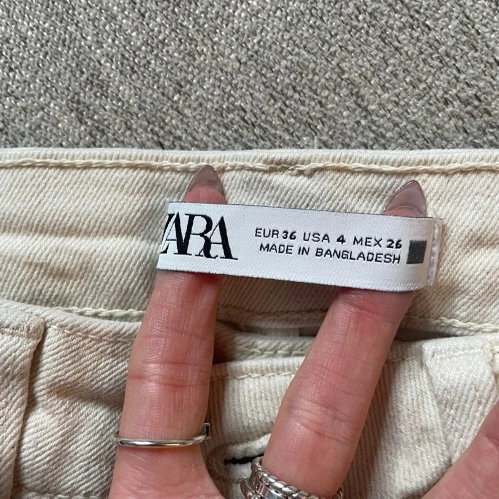 ZARA Women Beige High Rise Skinny Jeans Pants Size US 4 EUR 36 - Picture 3 of 3